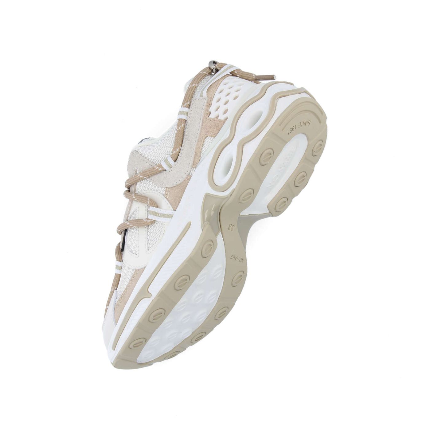 WILLO RUNNER W - KNIT/STAMP/SDE - BLANC CASSE/BEIGE